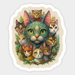 Anime Series Cat Characters Sticker